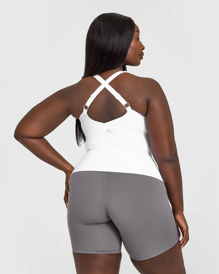Unified V-neck Cross Back Vest - White