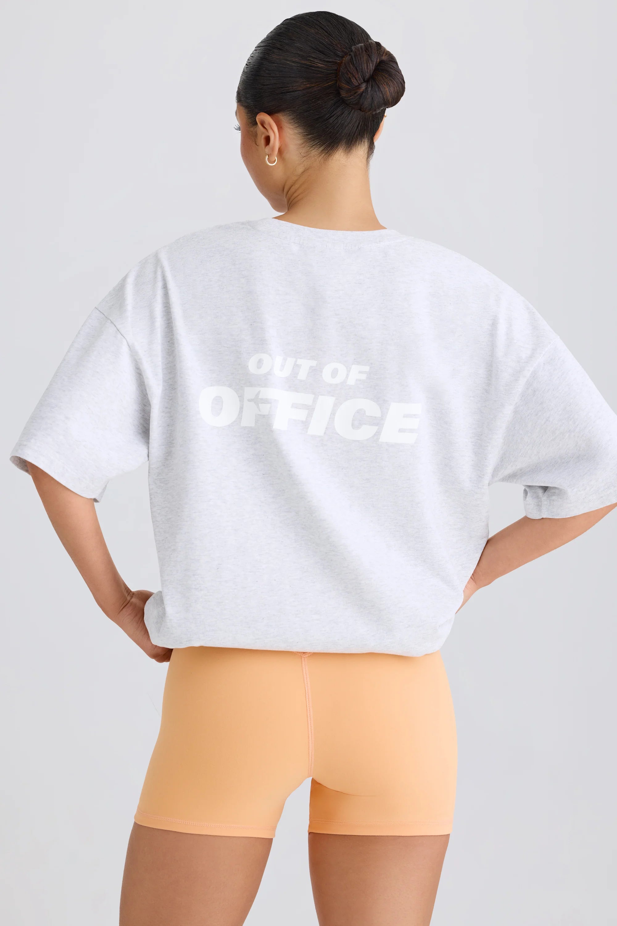 Soft Cotton Jersey Oversized T-Shirt - Grey Marl