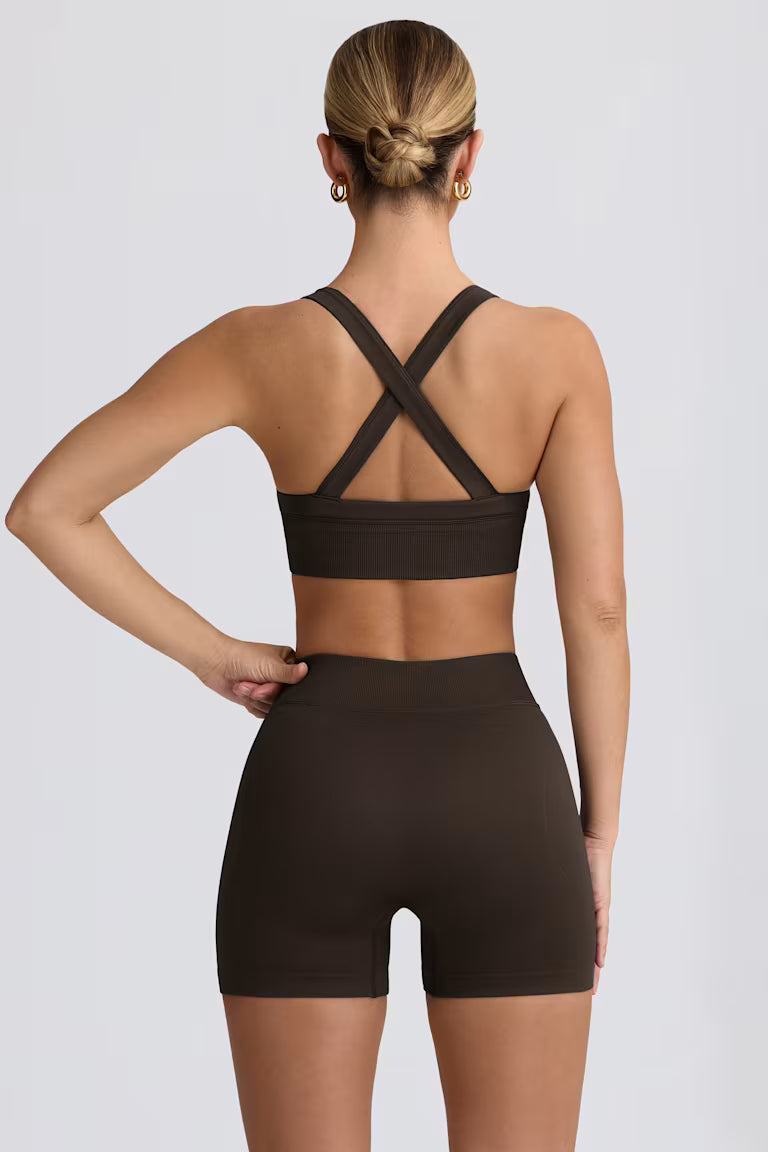 Super Sculpt Seamless Mini Shorts - Brown