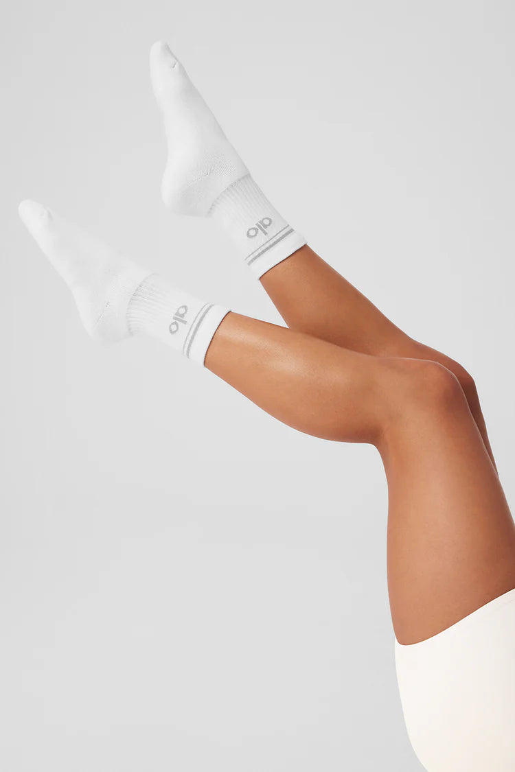 Unisex Half-Crew Throwback Sock - Blanc/Titane