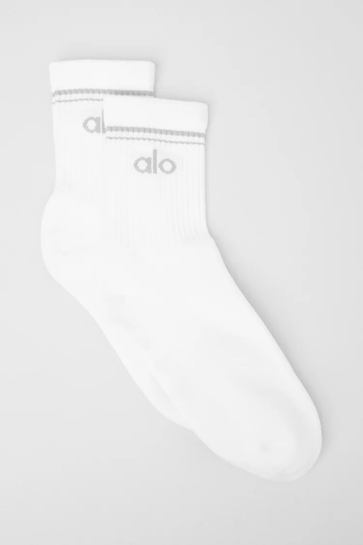 Unisex Half-Crew Throwback Sock - Blanc/Titane