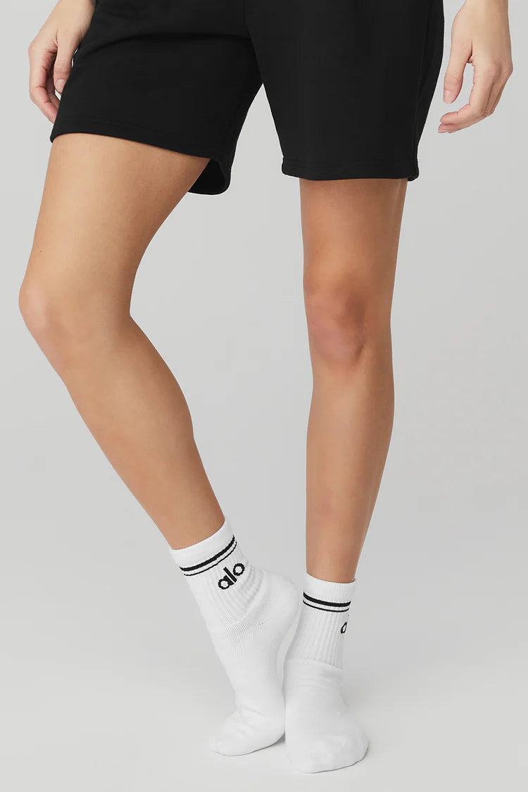 Unisex Half-Crew Throwback Sock - Blanc/Noir