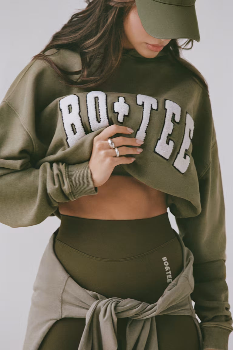 Soft Cotton Jersey Acid Wash Oversized Hoodie - Dark Green
