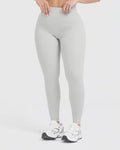 Timeless High Waisted Leggings - Light Grey