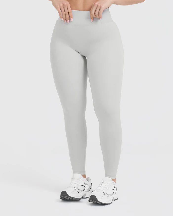 Timeless High Waisted Leggings - Light Grey