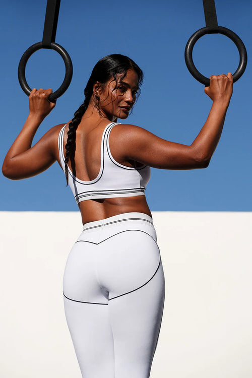 Airbrush Heart Throb Bra - White/Black