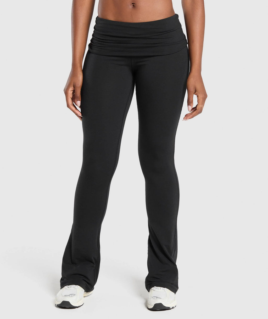 Fold Over Flared Leggings
