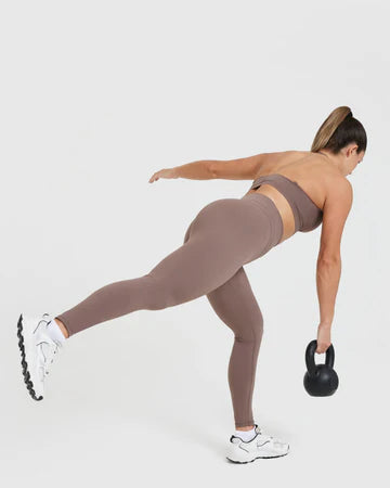 Unified High Waisted Leggings - Cool Brown
