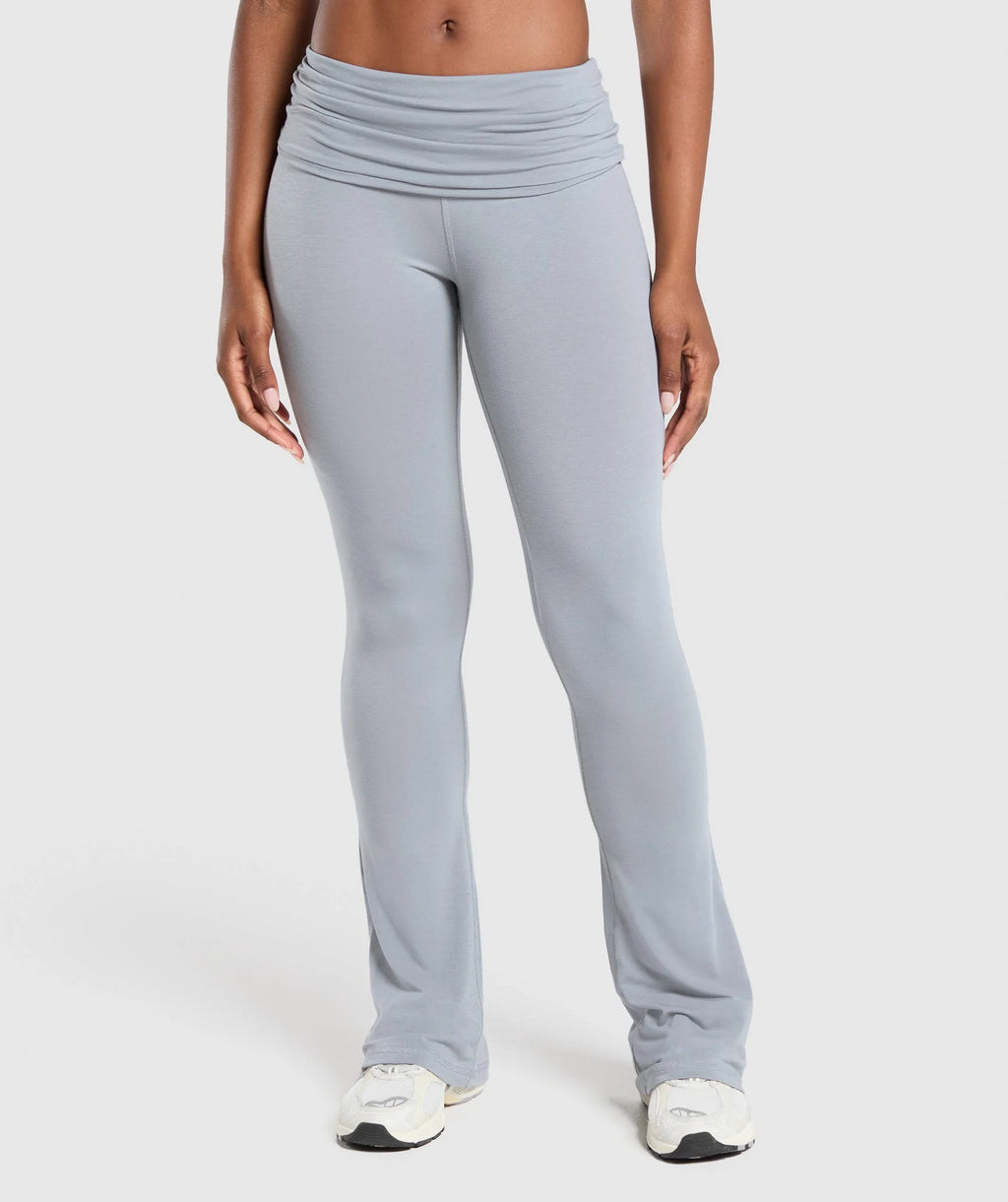 Fold Over Flared Leggings