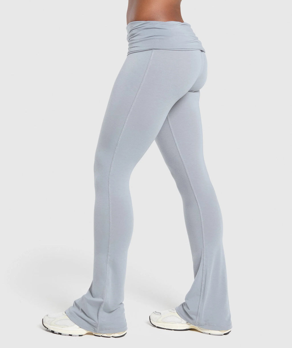 Fold Over Flared Leggings