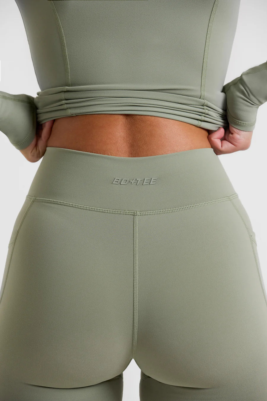 Full Length Leggings with Pockets - Bambo Green
