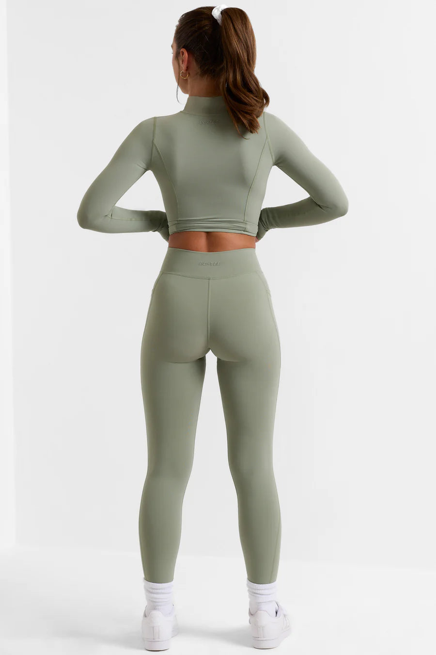 Full Length Leggings with Pockets - Bambo Green