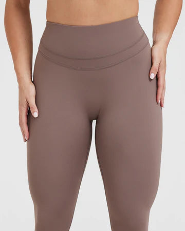 Unified High Waisted Leggings - Cool Brown