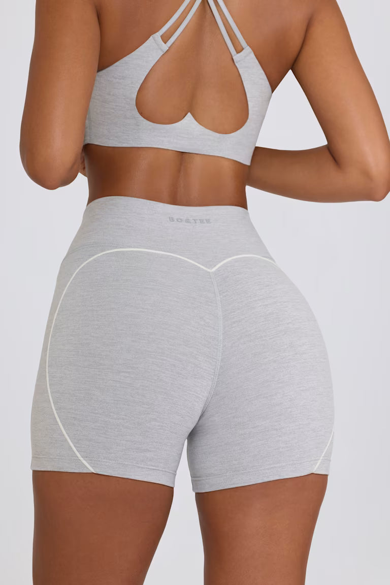 Soft Active Mini Shorts - Grey Marl