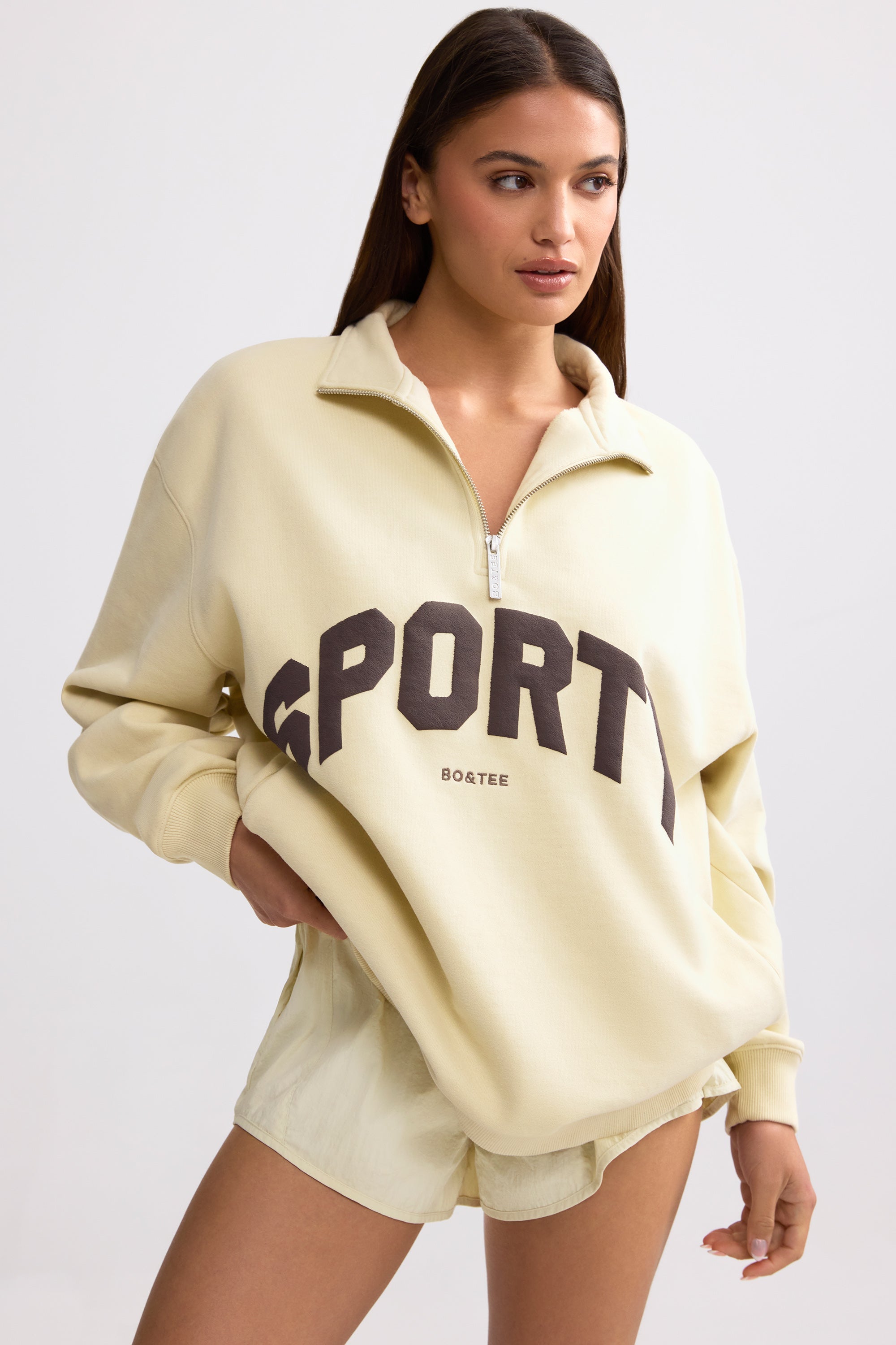 Quarter-Zip Sweatshirt - Bone