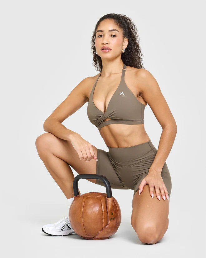 Unified High Waisted Shorts 6'' - Moss Brown