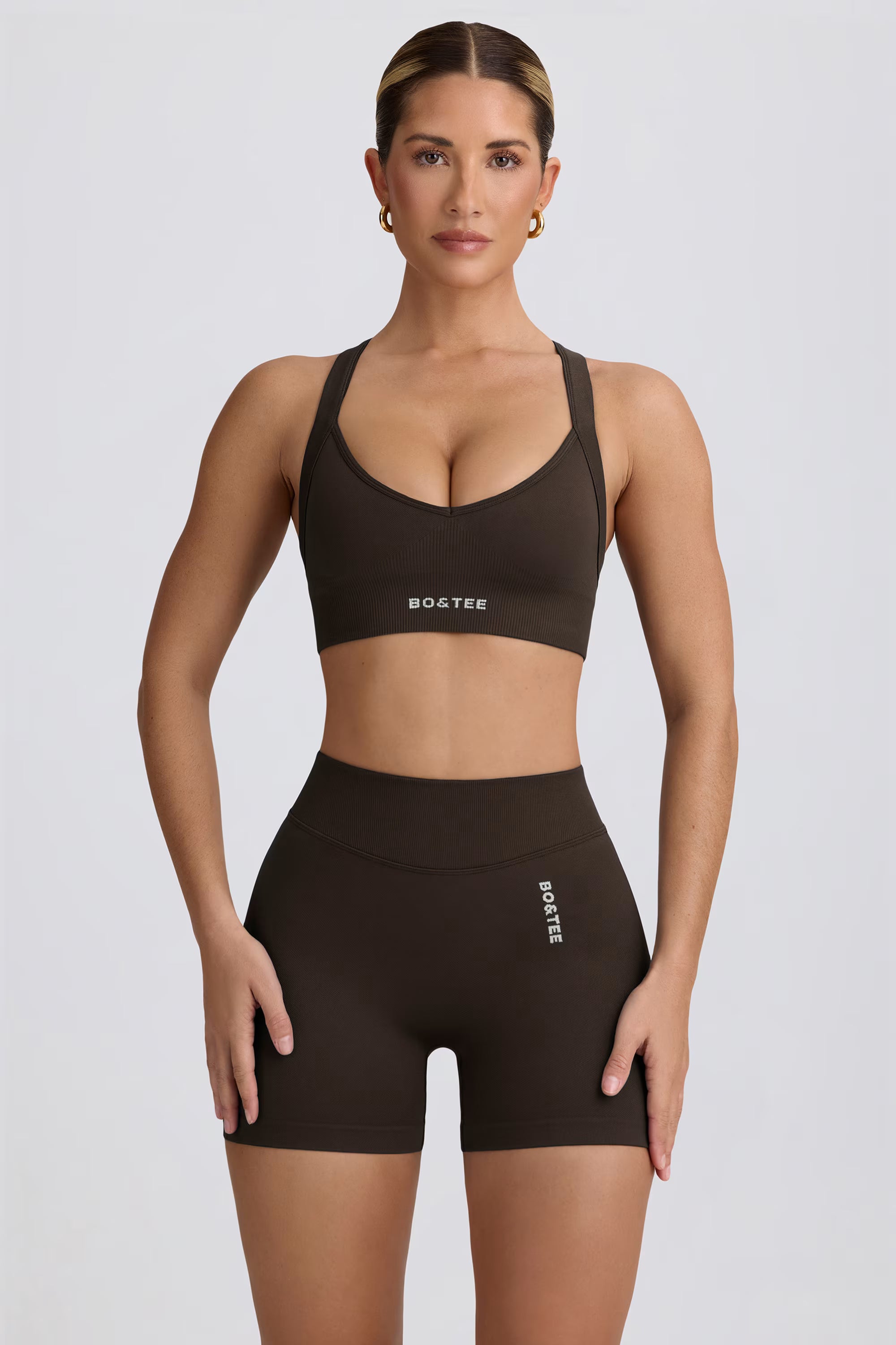 Super Sculpt Seamless Mini Shorts - Brown