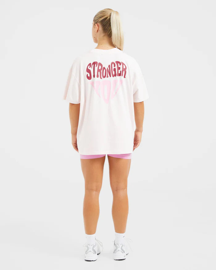 Stronger You Oversized T Shirt - Rose