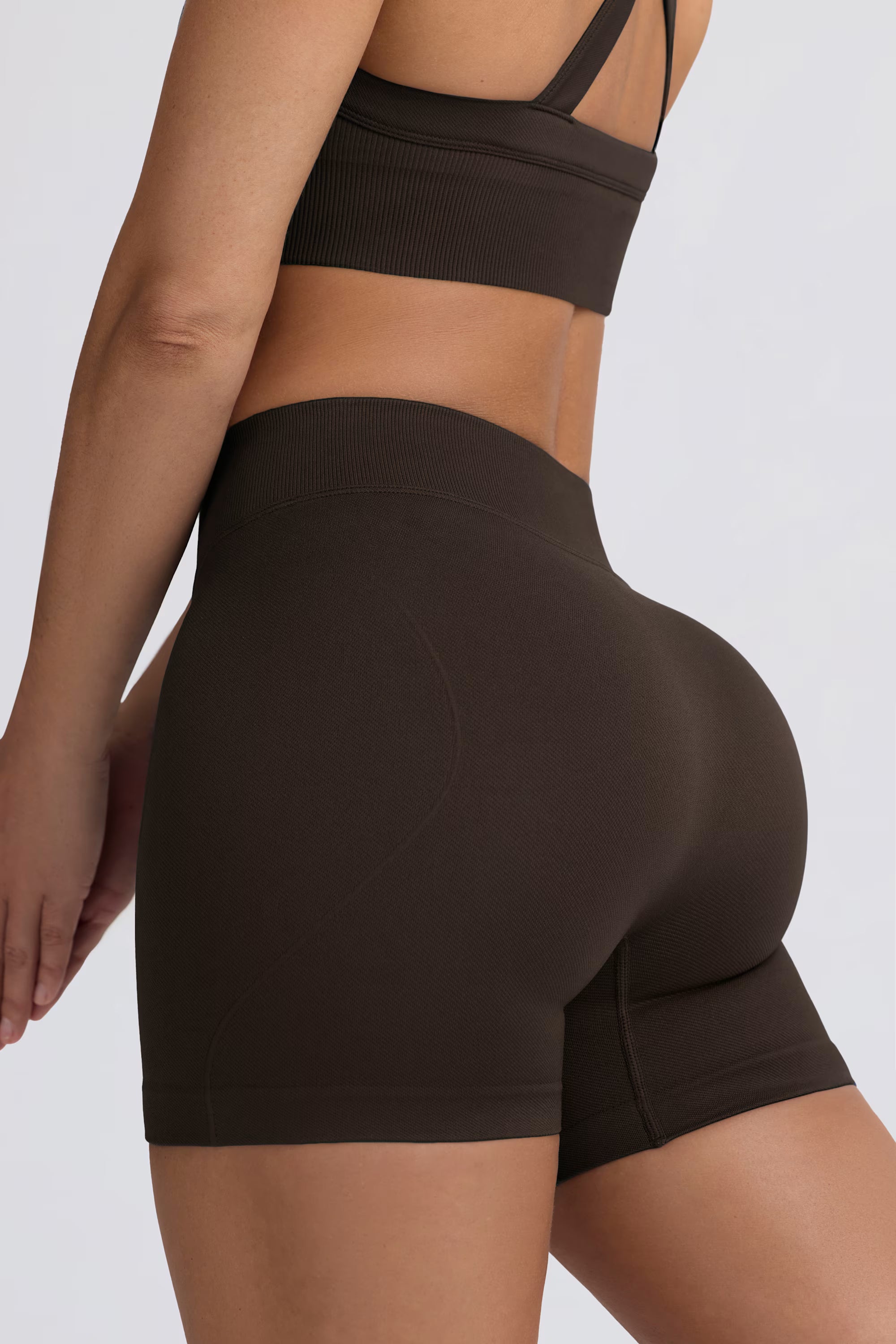 Super Sculpt Seamless Mini Shorts - Brown