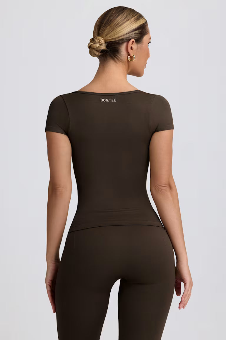 Super Sculpt Seamless T-Shirt - Brown