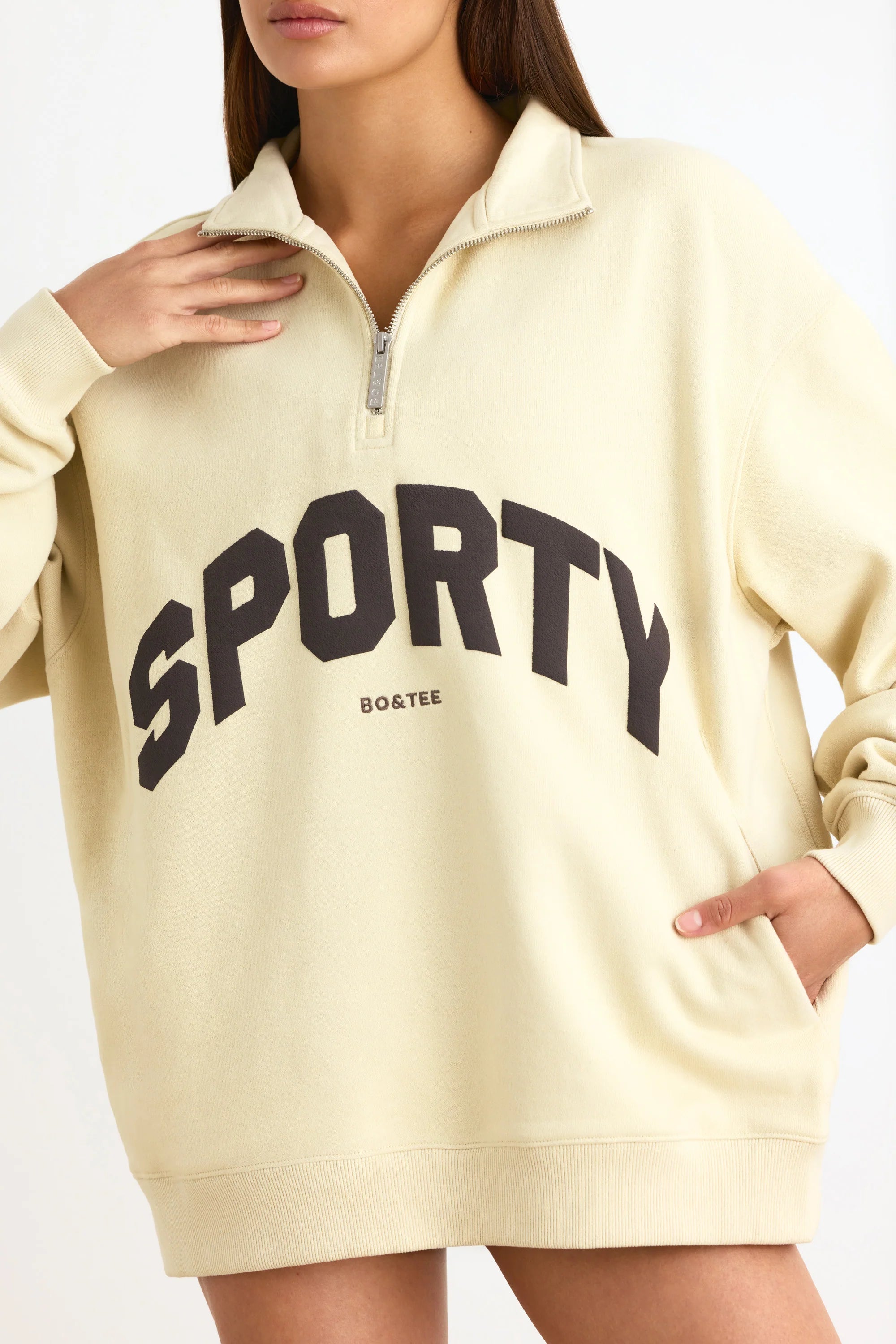 Quarter-Zip Sweatshirt - Bone
