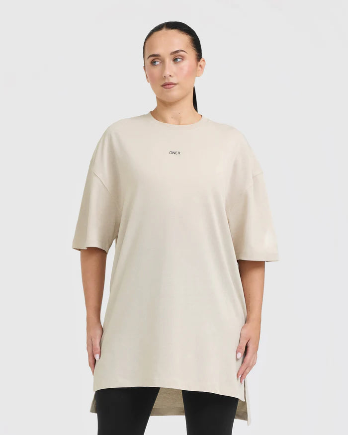 Raising The Bar Graphic Longline T-Shirt - Sand