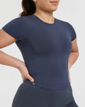 Mellow Soft Mid Short Sleeve Top - True Blue