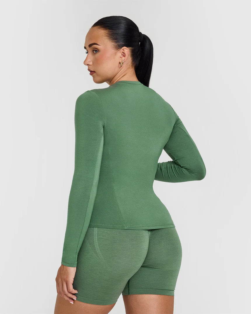 Mellow Soft Long Sleeve Top - Forrest Green