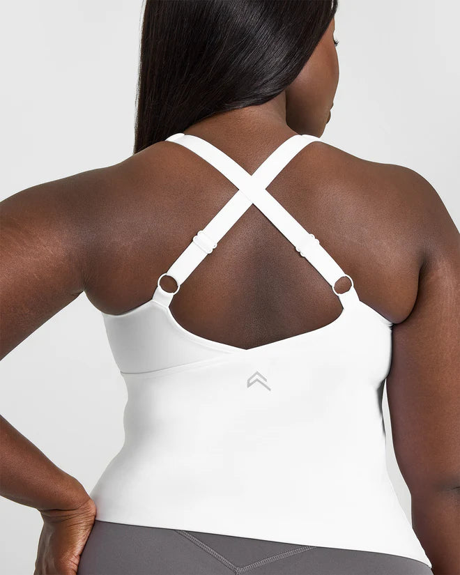 Unified V-neck Cross Back Vest - White